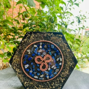 Handcrafted Orgonite Charging Plate with Torus Tesla 3 6 9